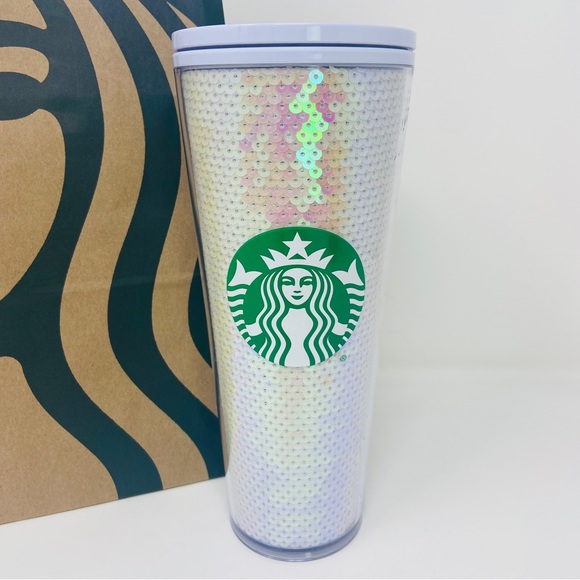 NWT STARBUCKS Opalescent Sequin Venti Tumbler - Picture 2 of 5